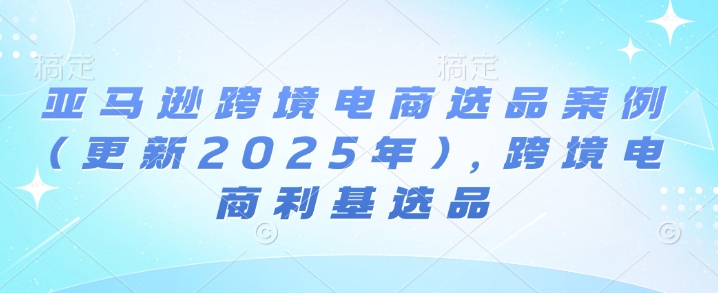 亚马逊跨境电商选品案例(更新2025年3月)，跨境电商利基选品-花小钱干大事