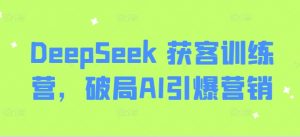 DeepSeek 获客训练营,破局AI引爆营销-花小钱干大事