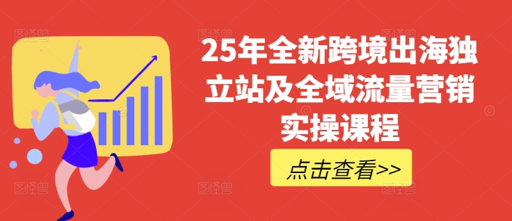 25年全新跨境出海独立站及全域流量营销实操课程，跨境电商独立站TIKTOK全域营销普货特货玩法大全-花小钱干大事