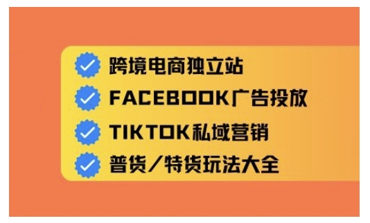 跨境电商独立站及全域流量营销，从0基础快速入门并精通跨境电商运营-花小钱干大事
