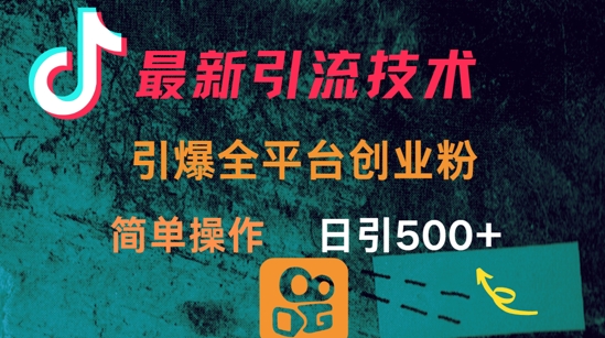 最新引流方法，引爆全平台的一个创业粉，简单操作日引300+-花小钱干大事