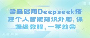 零基础用Deepseek搭建个人智能知识外脑，保姆级教程，一学就会-花小钱干大事