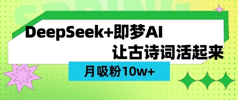用DeepSeek做AI 古诗词视频，涨粉 10W+(保姆级教程)-花小钱干大事