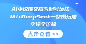 AI小说推文高阶起号玩法,MJ+DeepSeek一条爆玩法实操全流程-花小钱干大事