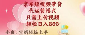 京东短视频带货,2025翻身项目,只需上传视频,单月稳定变现8k+【揭秘】-花小钱干大事