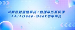 视频号短视频带货+直播带货系统课+AI+Deep-Seek书单带货-花小钱干大事