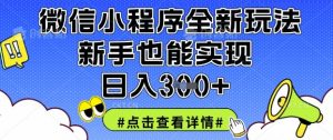 微信小程序全新玩法,新手也能实现日入3张【揭秘】-花小钱干大事