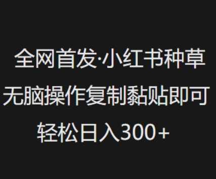 全网首发，小红书种草无脑操作，复制黏贴即可，轻松日入3张-花小钱干大事