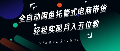 全自动闲鱼托管式电商带货，轻松实现月入五位数【揭秘】-花小钱干大事