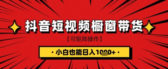 抖音短视频食品橱窗带货，小白轻松上手日入1k+【揭秘】-花小钱干大事