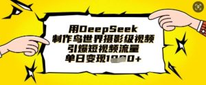 用DeepSeek制作鸟世界摄影级视频，引爆短视频流量，单日变现1k-花小钱干大事
