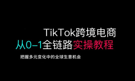 TikTok跨境电商从0-1全链路全方位实操教程，把握多元变化中的全球生意机会-花小钱干大事