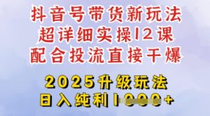2025全新升级抖音带货玩法,一天纯利四位数,从剪辑到选品再到发布投流,超详细玩法揭秘-花小钱干大事