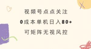 视频号点点关注，0成本单号80+，可矩阵，绿色正规，长期稳定【揭秘】-花小钱干大事