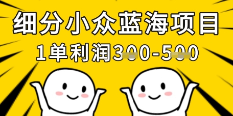 细分小众蓝海项目，一单利润3张，每月收入稳定过1w+-花小钱干大事