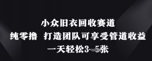 小众旧衣回收赛道，纯零撸 打造团队可享受管道收益，一天轻松3张-花小钱干大事