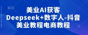美业AI获客Deepseek+数字人-抖音美业教程电商教程-花小钱干大事