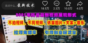抖音最新视频展现形式,不拍视频、不剪视频、依靠图片+文案助推热门,引爆创业粉-花小钱干大事