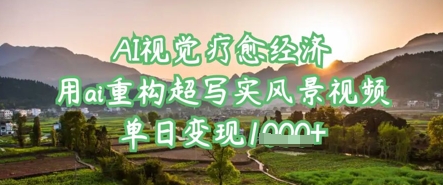 AI视觉疗愈经济：用ai重构超写实风景视频，单日变现多张-花小钱干大事