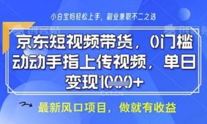 京东短视频代运营,不需要拍剪视频,不需要直播,全程喂饭,小白轻松上手,稳定月入8k【揭秘】-花小钱干大事