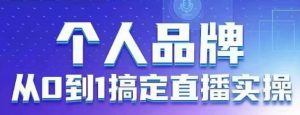 个人品牌:从0到1搞定直播实操,用直播为你的个人品牌赋能,六大实操板块,放大个人影响力-花小钱干大事