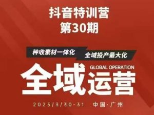 抖音特训营第30期线下培训资料，没有录音视频，正版整理的脑图资料及学员总结核心点-花小钱干大事