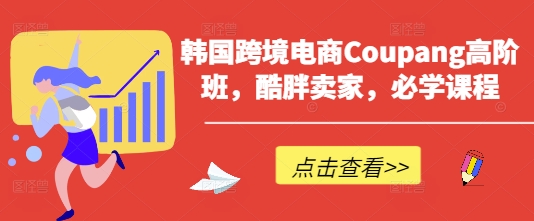 韩国跨境电商Coupang高阶班，酷胖卖家，必学课程-花小钱干大事