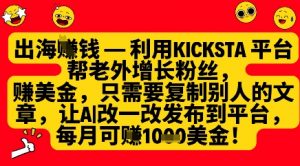 利用kicksta平台帮老外涨粉挣美金,每月收益1000美刀-花小钱干大事