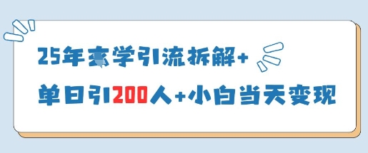 25年国学引流拆解+单日引200人+小白当天就能变现-花小钱干大事