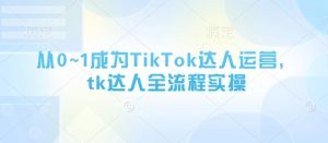 从0~1成为TikTok达人运营,tk达人全流程实操-花小钱干大事