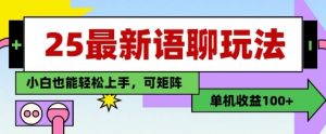 25年最新语聊玩法,纯手工,单机收益100+,小白也能轻松上手,可矩阵操作-花小钱干大事