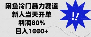 闲鱼冷门暴力赛道，新人当天开单，利润80%，日入1k+【揭秘】-花小钱干大事