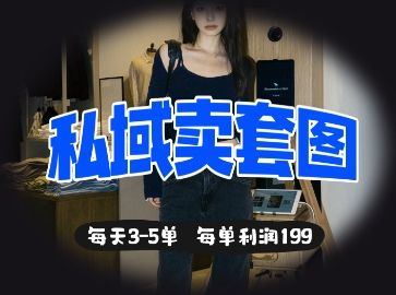 私域卖套图每天3-5单，每单利润99-花小钱干大事