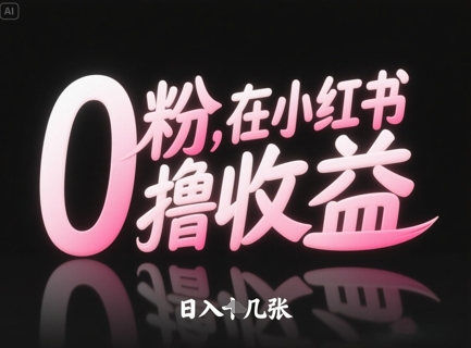 0粉在小红书撸收益，日入几张-花小钱干大事