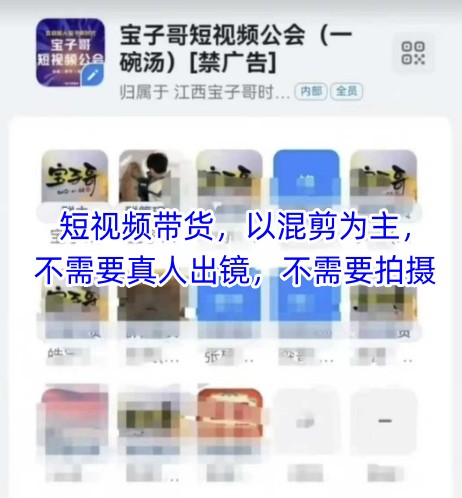 宝子哥头部团队短视频带货，以混剪为主，不需要真人出镜，不需要拍摄-花小钱干大事
