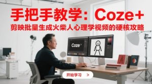 手把手教学:Coze + 剪映批量生成火柴人心理学视频的硬核攻略-花小钱干大事