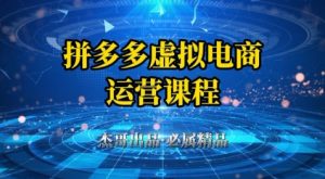 拼多多虚拟资料项目,从起店到出单全套系列教程,从0到1小白也可以轻松上手-花小钱干大事