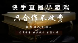 快手直播小游戏,只合作不收费,你出账号我出技术, 分润模式【揭秘】-花小钱干大事