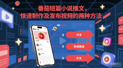 番茄短篇小说推文，快速制作及发布视频的两种方法-花小钱干大事
