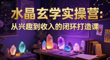 水晶玄学实操营：从兴趣到收入的闭环打造课-花小钱干大事